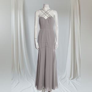Fame & Partners Grey Strap Detail Gown